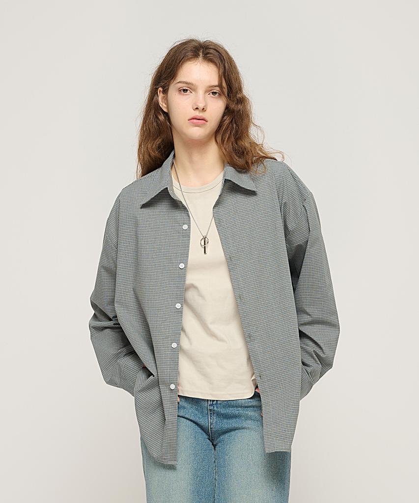 CARGOBROS FOR WOMAN Wrinkle-Free Simple Check Shirt (Khaki Gray)