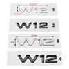3D ABS Chrome Black W12 Letters Logo Car Body Rear Trunk Emblem Badge Sticker Decals Accessories