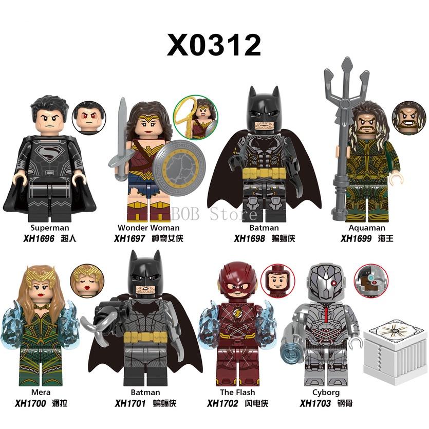Минифигурки Супергерои Блуждающая женщина Флэш Бэтмен Аквамен Строительные блоки Игрушки