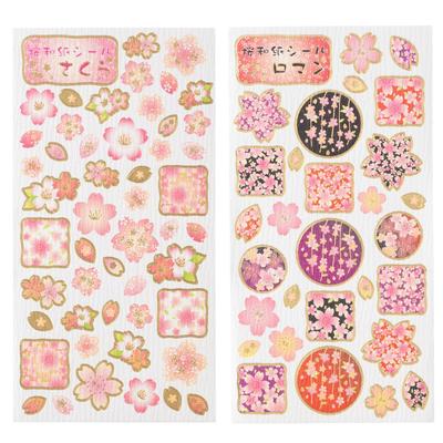 Наклейки из золотой фольги Kawasumi Washi Сакура и 1 Итого 2 наклейки (1 Романтичный) -