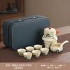 Merchandise Guochao Splendid Ru Kiln Automatic Lazy Kung Fu Tea Set Household High-end Complete Set of Tea Breaking Open Teapot