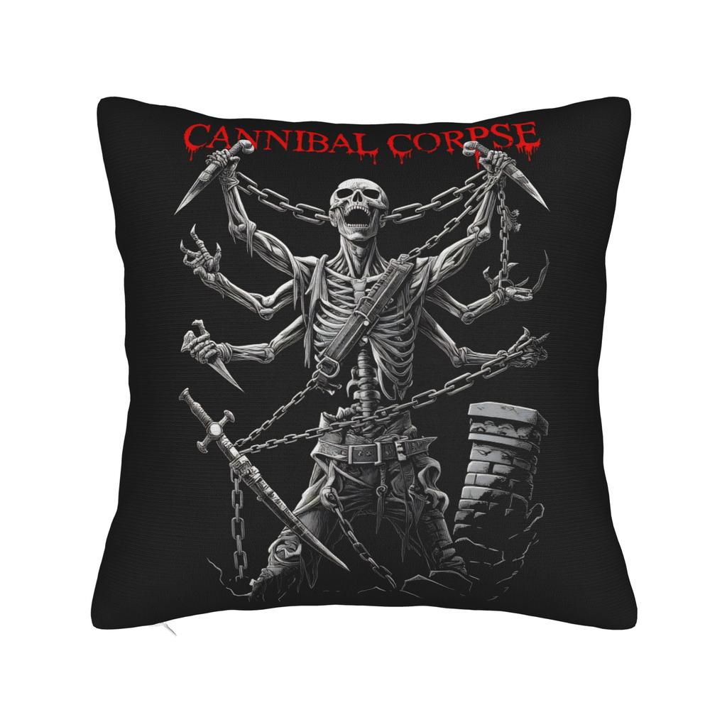 Pillow Case Death Metal Band Cannibal Corpse Soft  Pillow Cover For Sofa Home Decoration Retro Trendy Pillowcases
