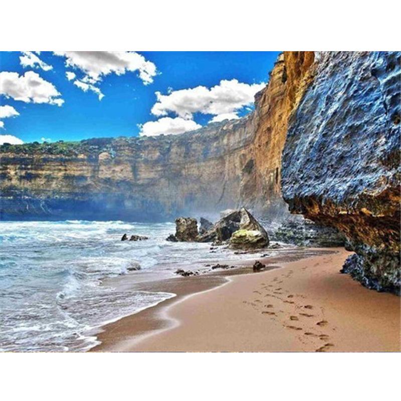 Алмазная картина, полный круглый квадратный природный пейзаж, настенные наклейки, мозаика, пляжная вышивка, горный пейзаж, алмазное искусство