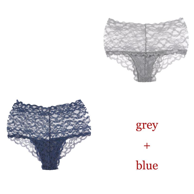 CINOON 2 шт./лот Новые трусики Женское кружевное нижнее белье Сексуальные трусы с высокой посадкой Вышивка Стринги Нижнее белье Однотонное Прозрачное Женское белье