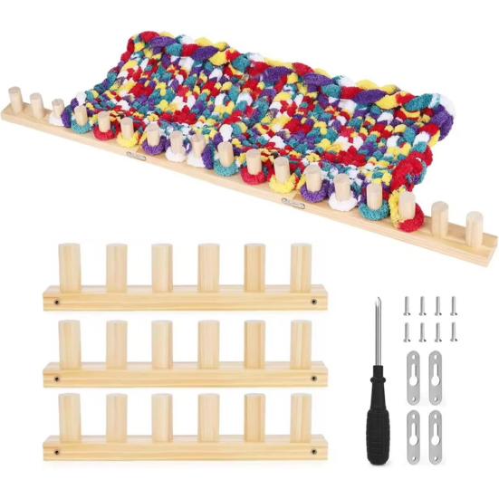 Пряжа крупной вязки Одеяло Ткацкий станок Деревянный Набор для вязания Регулируемый DIY Ткацкий станок для пледа