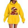 Women's Casual Comfortable Long-Sleeved Christmas Letter-Printed Warm Hooded Crew-Neck Sweatshirt
