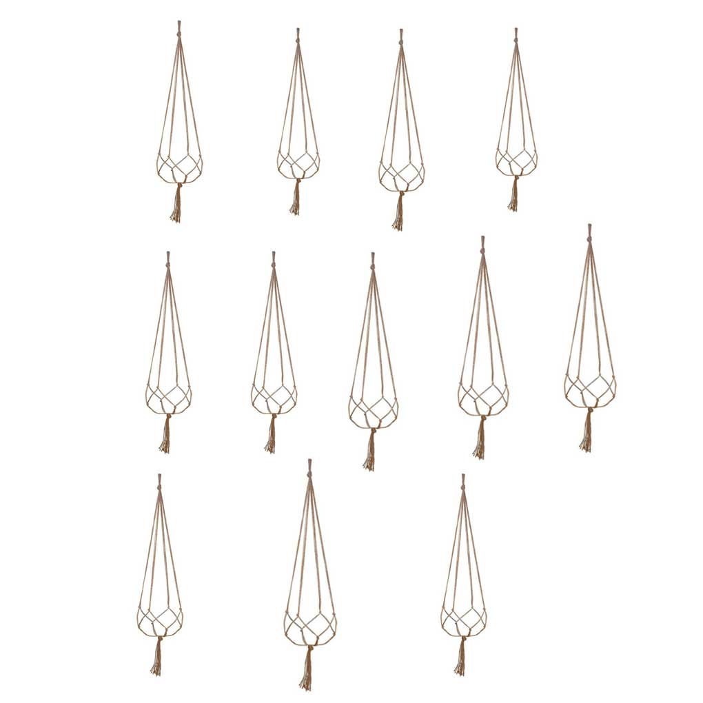 Упаковка из 4 держателей для цветочных корзин, многоразовые, для внутреннего и наружного использования, для сада, патио, переднего двора, декоративные цветочные горшки, подвесные веревки