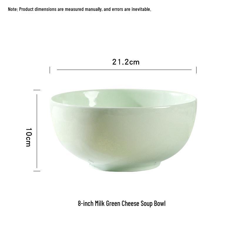 2024 Dream Big Large Capacity Cream Ceramic Soup & Salad Bowl