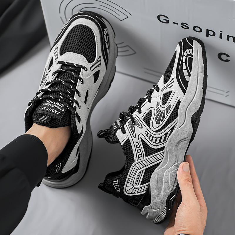 Осенний тренд мужской обуви 2024 года, четыре сезона, мужские сетчатые дышащие спортивные повседневные кроссовки для бега, модная обувь для подростков и пап