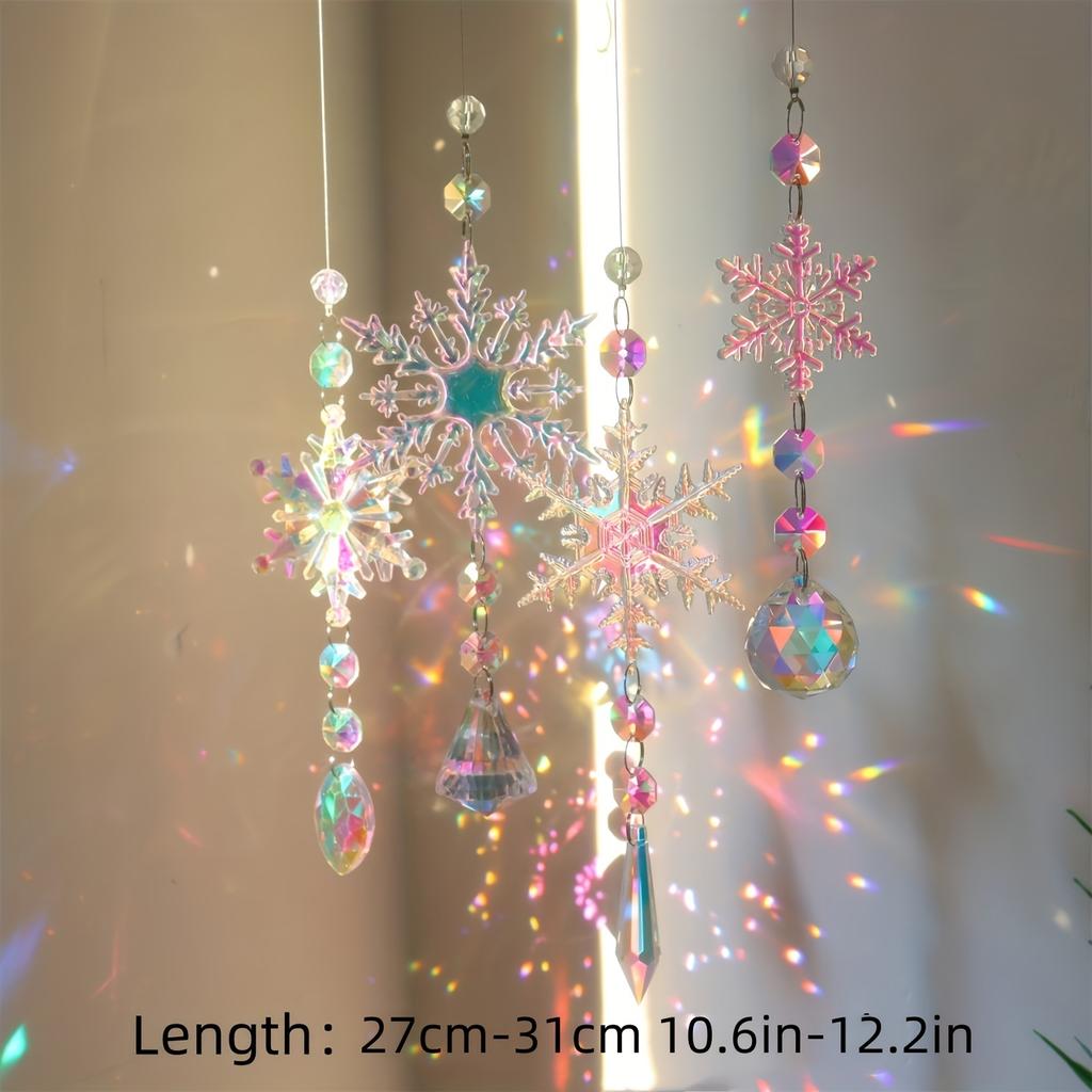 4 Pieces Christmas Snowflake Ornaments Christmas Tree Decorations Snowflake Pendants Suitable for Christmas Party Gifts Anniversary Birthday Gifts