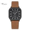 Square Quartz Watch Simple Elegant Adjustable Men Lady Minimalistic Design Anti-rust Faux Leather Quartz Watch