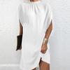 Women's Fashion Round Neck Loose Bat-sleeved O-Neck Dress