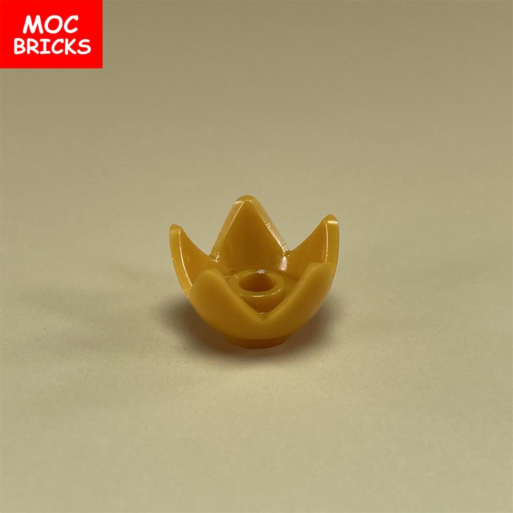 20 шт./лот MOC Кирпичи Головной убор Корона с 5 шипами Открытый центральный штырек Цветок Совместимый с 39262 Строительные блоки