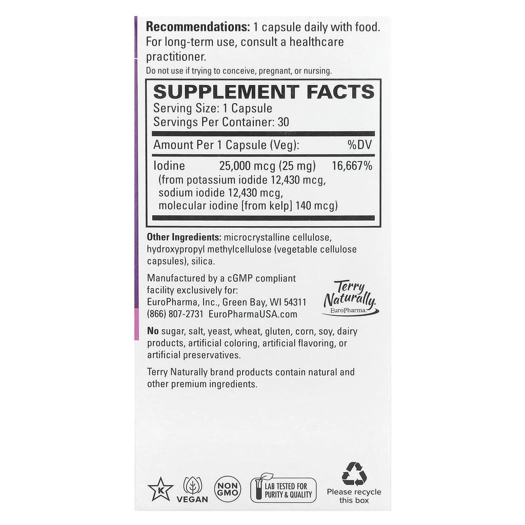 Tri-Iodine®, 25Mg, 30 Capsules