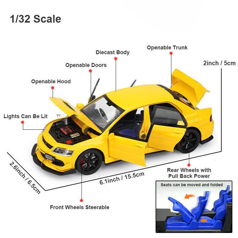 1/32 Mitsubishi Lancer EVO IX литая модель игрушечная коллекционная игрушка со звуком и светом