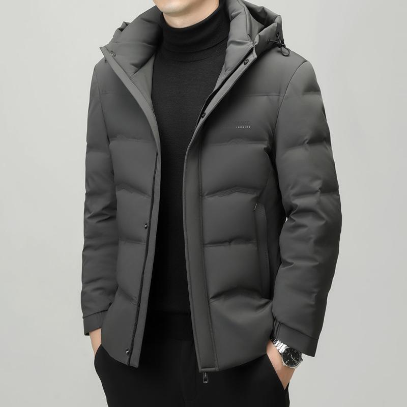 Новая осенне-зимняя мужская короткая куртка-пуховик с капюшоном, утепленная и морозостойкая повседневная куртка-пуховик для молодежи и людей среднего возраста