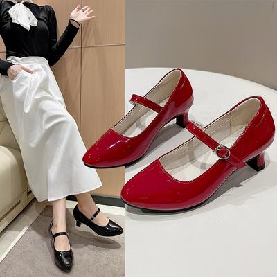 Мода 2025Модная женская обувь Дышащая обувь Каблук-рюмочка Модная и универсальная обувь для танцев для мам