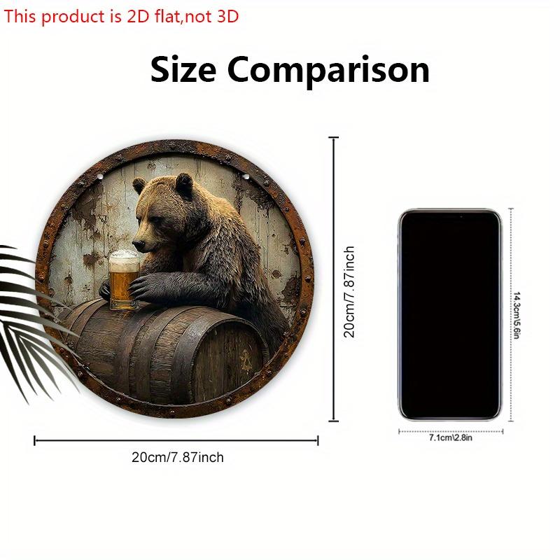 Деревянная табличка с узором медведя и пивной бочки - Уникальные настенные фронтоны - Идеально для входной двери, двора, настенного декора