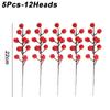 Artificial Berries Christmas Decoration Red Berry Branches for Xmas Tree Party Home Table Ornaments Red Fruit Wreath DIY Gift