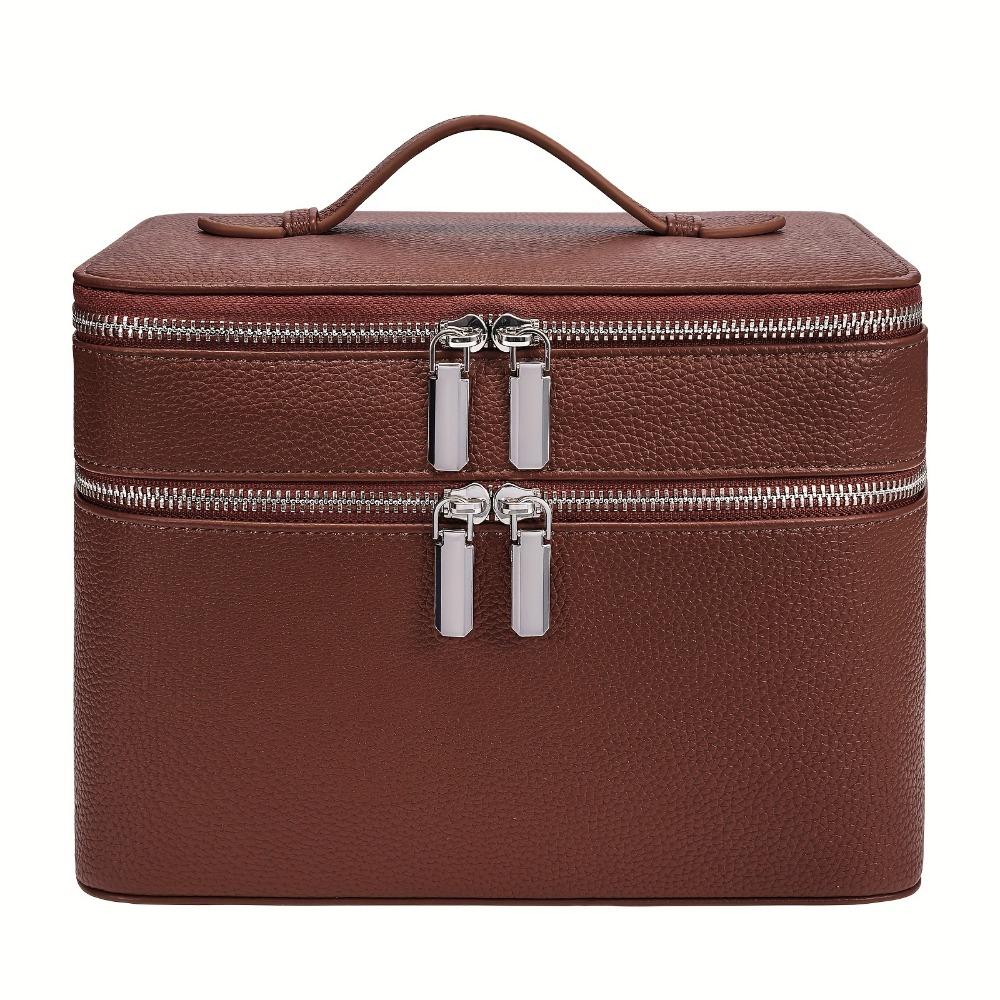 Storage Solution PU Material Cosmetic Bag Large Capacity Waterproof Toiletry Storage Aesthetic Pattern Travel Bag Travel