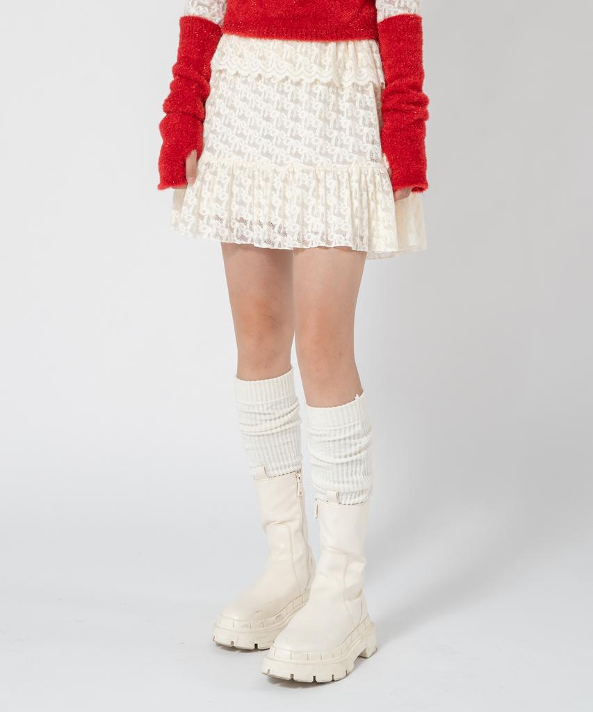 Unusual Normal Zoe Ribbon Mini Skirt_Cream