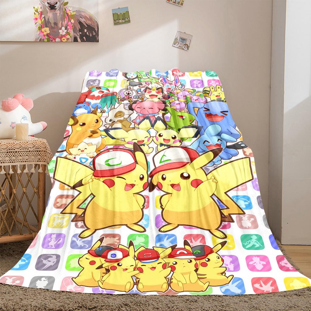 Pokemon Anime Versatile Travel Blanket Compact Suitable for Office Nap & Outdoor Camping LXR130