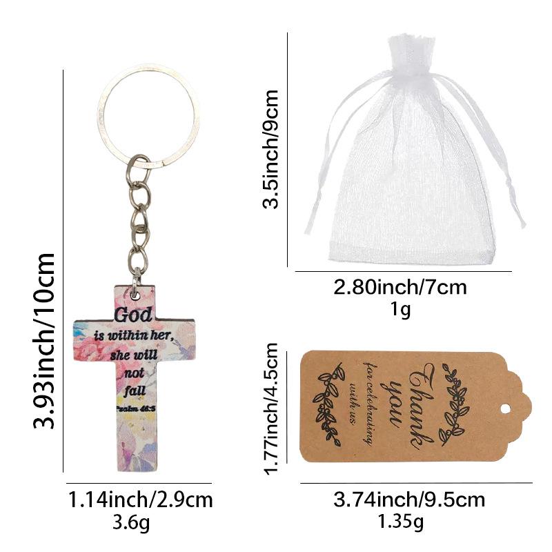 Keychain Printed Cross Pendant Keychain Party Gift