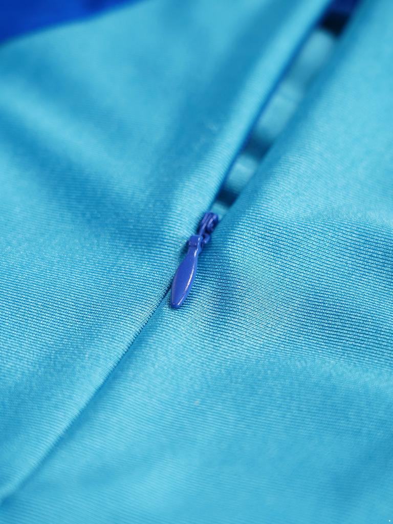 Girls Praise Dance Dress Color Block Mock Neck Sleeveless Tiered Wrap Hem Lyrical Performance Gown