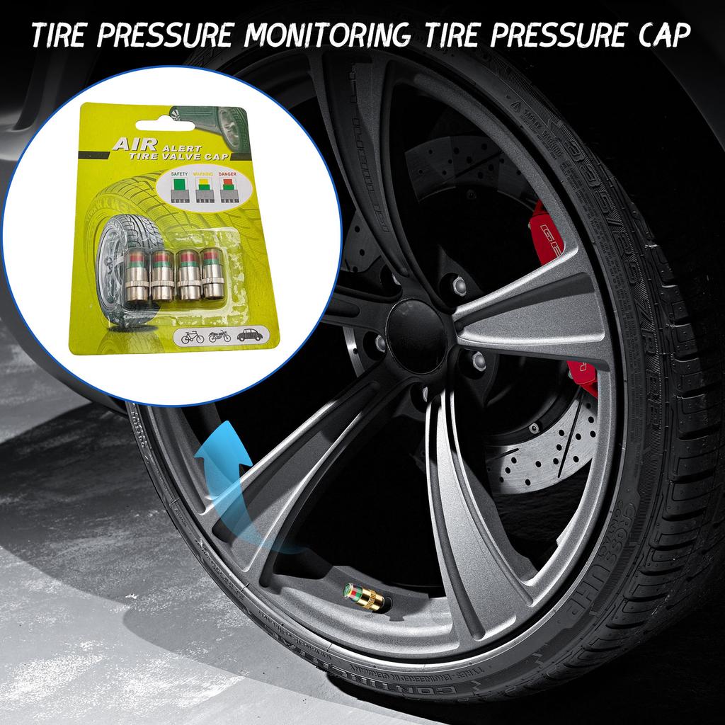Колпачки TPMS для контроля давления в шинах, набор из 4 штук с индикаторами для международных