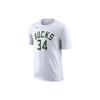 Milwaukee Bucks NBA Logo Print Casual Vintage Crew Neck T-Shirt Men Tops White DR6386-106
