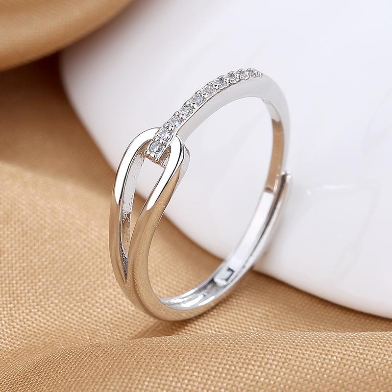 925 Sterling Silver Ring Open Adjustable Silver/Gold for Women Exquisite Student Girlfriend Jewelry Accessories Wedding Party