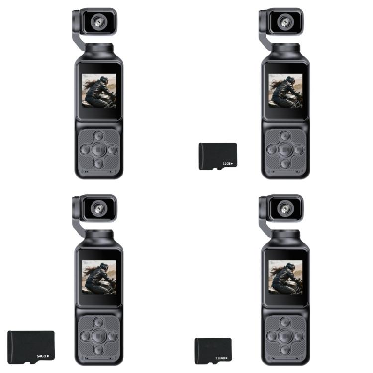 Handheld Camera with Integrated Display, Autofocus, Fill Light and Rotating Head for Skiing, Cycling and Vlogs