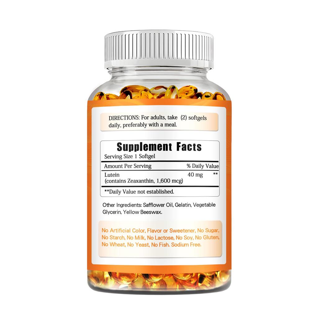 Lutein 40mg capsules, an eye-protecting vitamin supplement, supports eye health and relieves eye fatigue, 120 capsules.