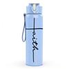 1PC Faith Cross Line Art 750ml Color Plastic Sports Water Bottle Leakproof Flip Straw Lid Suitable for Sports Office Home Use
