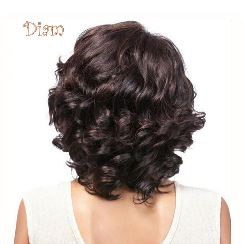 Tenfyer Fashion Short Curly Wig Synthetic Fiber Charming Women Daily Party Hairpiece