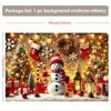 1 snowflake Christmas background banner with snowman, Christmas tree and gift design - suitable for birthdays, holidays, parties