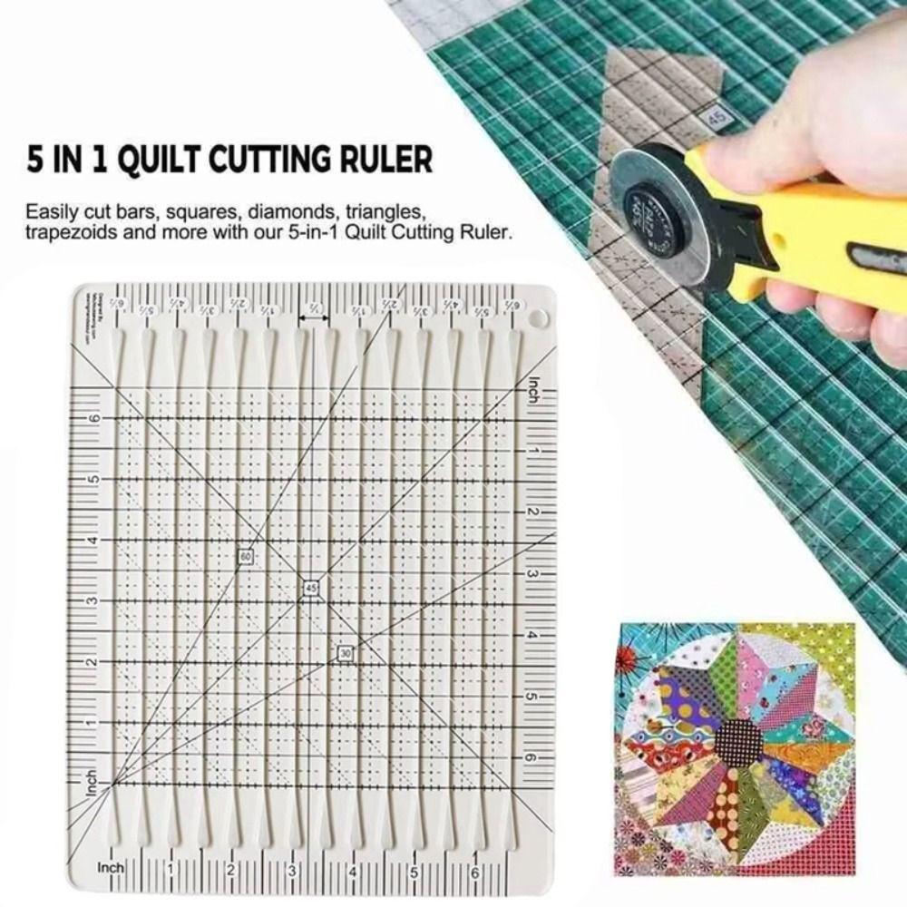 Acrylic Quilt Cut Ruler Template 6inch Measurement Tool Clothes Ruler For Cutting Quilting
