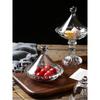 Glass Dessert Plate High Tray Cake Glass Cover Dessert Display Tray Cone Streak Fruit Dish Cover Band Kitchen Container