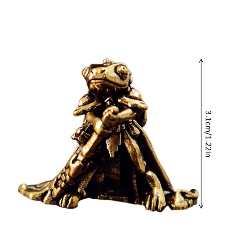 Vintage Brass Frog Statue Miniature Frog Sculpture Antique Animal Figurine Tea Pet Home Office Decor Ideal For Collectors