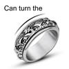 Buddhism Design Rotating Wide Finger Ring Man Charm Jewelry Decoration Gift
