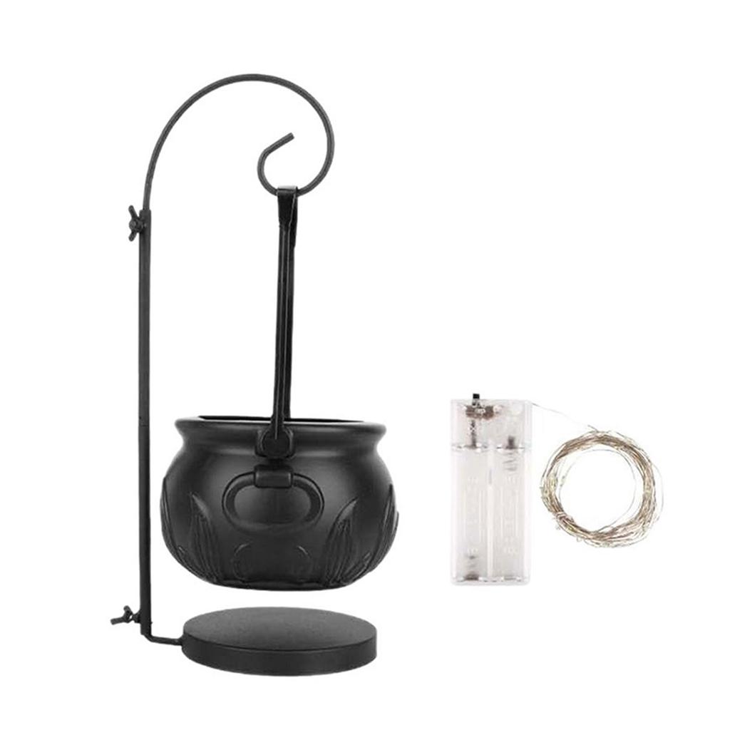 Halloween Witch Cauldron Metal Candy Bucket Container Tabletop Decoration For Spooky Party Centerpiece And Home