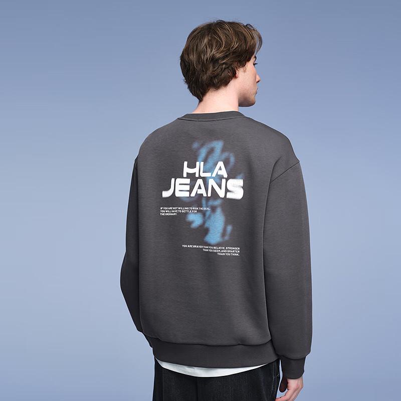 Мужской свитшот с принтом HLA Black Whale с круглым вырезом