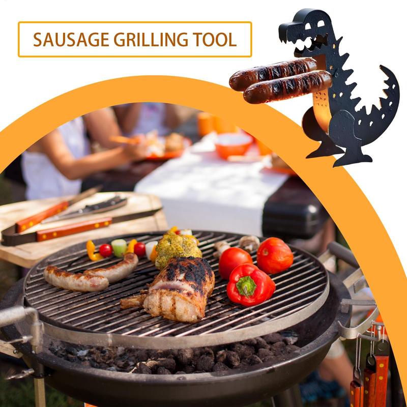 Аксессуары для барбекю Забавный ролик для хот-догов в форме динозавра Вилки для барбекю для дома, пикников, вечеринок, кухни, приготовления на открытом воздухе