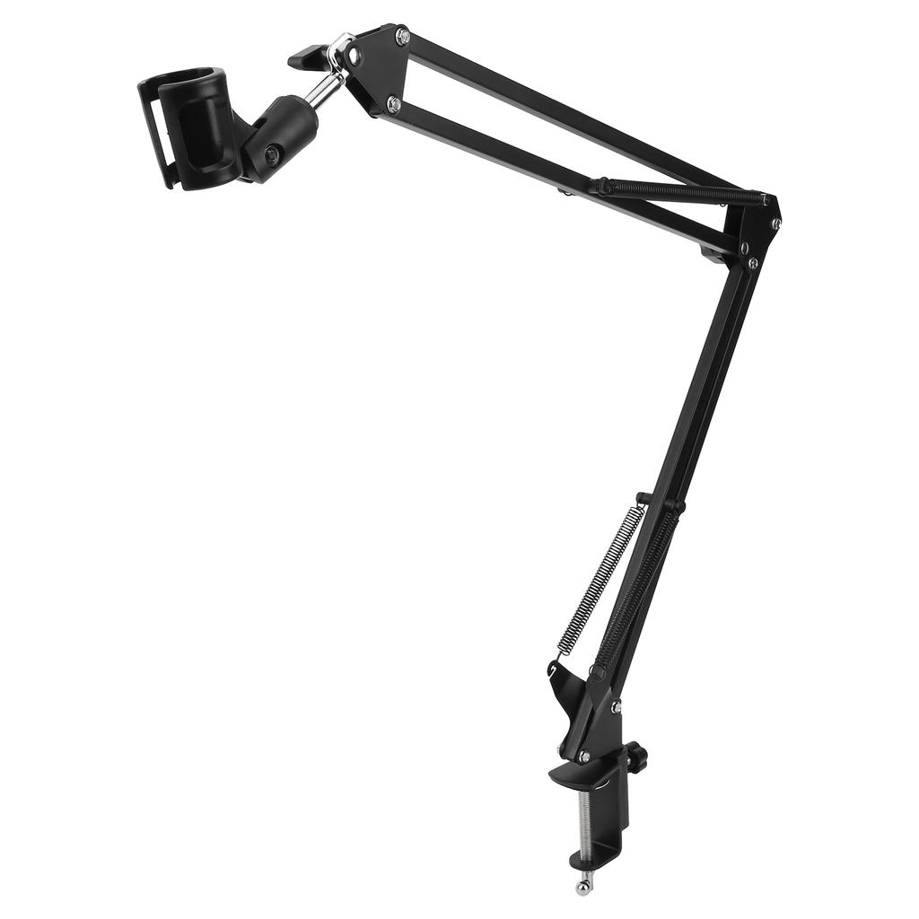 Микрофонная стойка-ножницы подвесная профессиональная металлическая с регулируемым рычагом держатель для микрофона черная