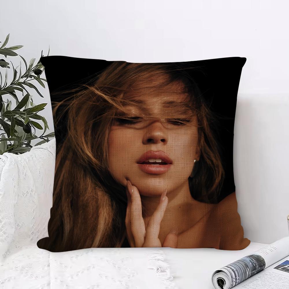 Singer Tate McRae Cushion Cover Breathable Linen Pillow Cover SkinFriendly Home Decor Pillowcase with Hidden Zipper