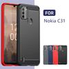 Чехол для Nokia C31 Крышка для Nokia C31 Capas Ударопрочная Броня Мягкий TPU Бампер для Задней Панели Телефона Углеродное Волокно Для Fundas Nokia C 31 C31