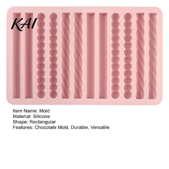 Reusable Kitchen Crafting Tools Silicone Chocolate Rod Mold, 12 Cavity Non-stick Baking Tray, Heat Resistant Small Batch Snack Making Pan Flexible
