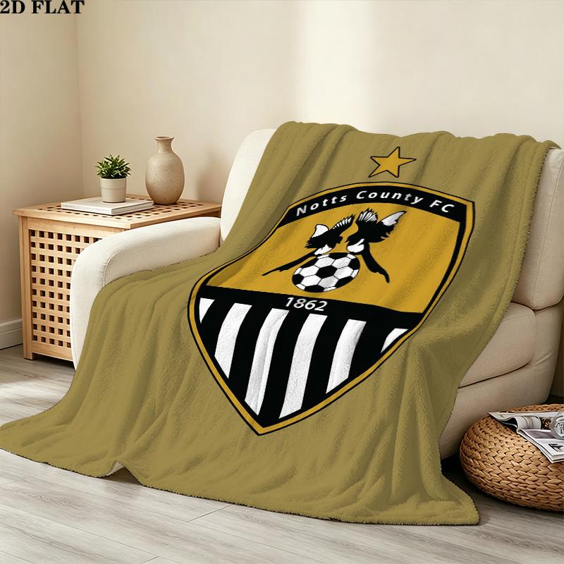 Notts County FC Print Flannel Blanket, High quality Comfortable for All Seasons, Home Decor, Warmth and Comfort, Perfect for Christmas Gifts