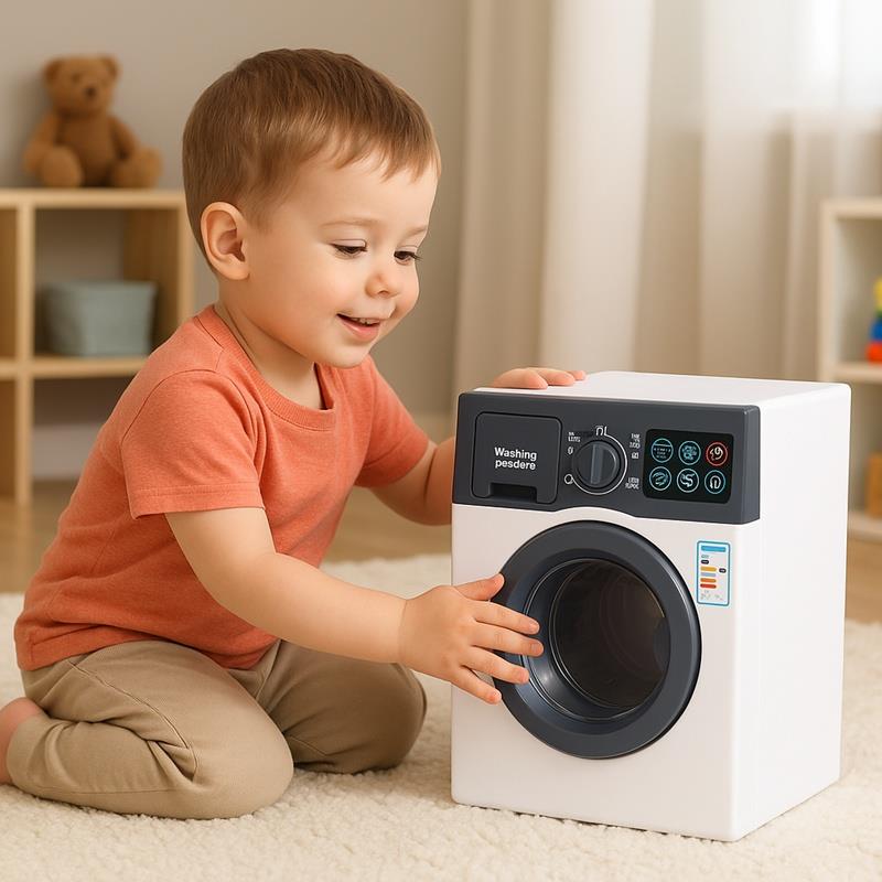 Children' Washing Machine With Touch Panel Sound Light Toy Household Appliances