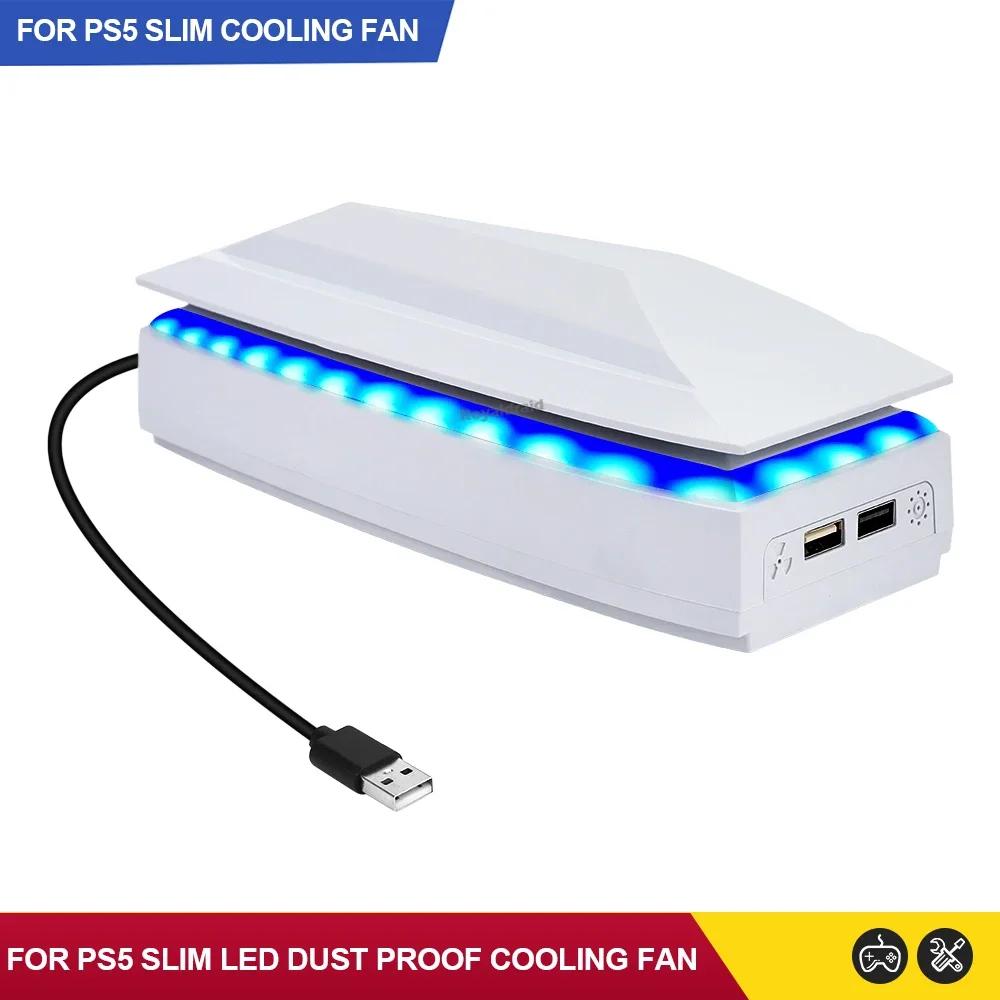 Верхний вентилятор охлаждения для PS5 Slim с RGB-подсветкой, радиатор игровой консоли, верхний пылезащитный вентилятор для отвода тепла для консоли PS5 Slim